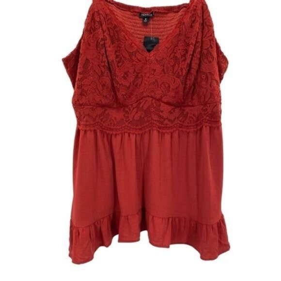 Torrid Babydoll Crinkle Gauze And Lace Tank Top - Picture 5 of 16